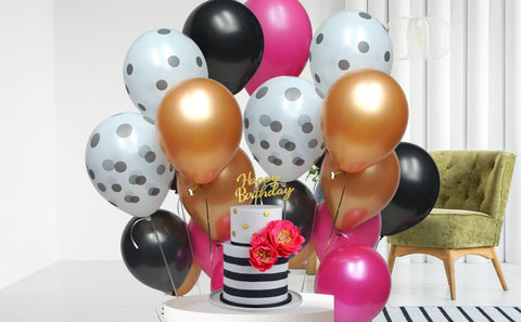 Hot Pink Birthday Decorations Pink and Black Birthday Decorations Kate Spade Inspired