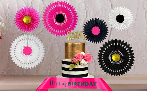 Hot Pink Birthday Decorations Pink and Black Birthday Decorations Kate Spade Inspired