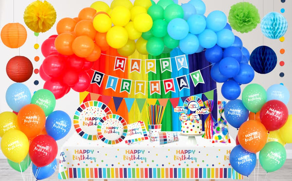 colorful rainbow birthday party