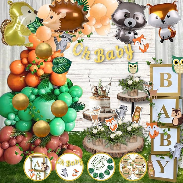 Baby Balloon Wooden Box Baby Shower Decor Bear Theme One 123st