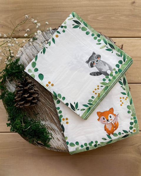 Woodland Baby Shower Decorations for Boy Disposable Tableware Set - Serves 24 - Woodland Baby Shower Plates, Cutlery, Cups, Napkins, Tablecloth, Straws - Woodland Theme Party Supplies