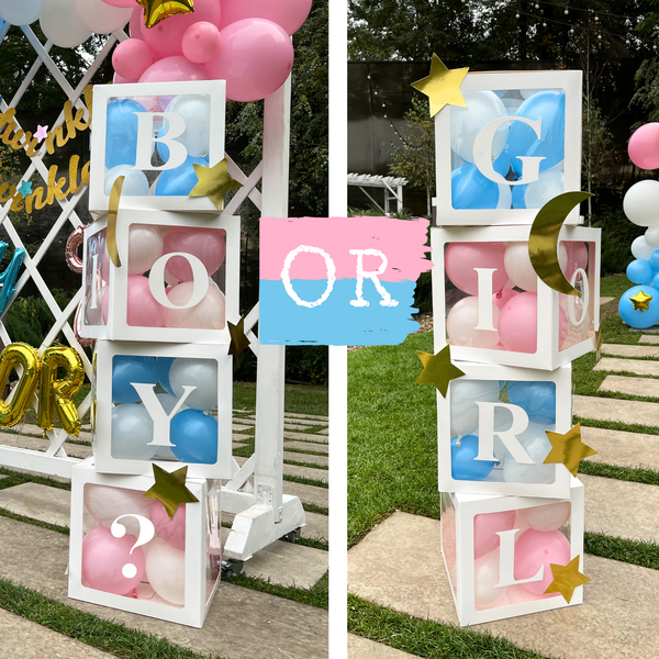 Twinkle Twinkle Little Star Gender Reveal Decorations - Includes Gender Reveal Balloon Arch Garland & GIRL BOY Balloon Boxes & Gender Reveal Balloon and More – Gender Reveal Ideas