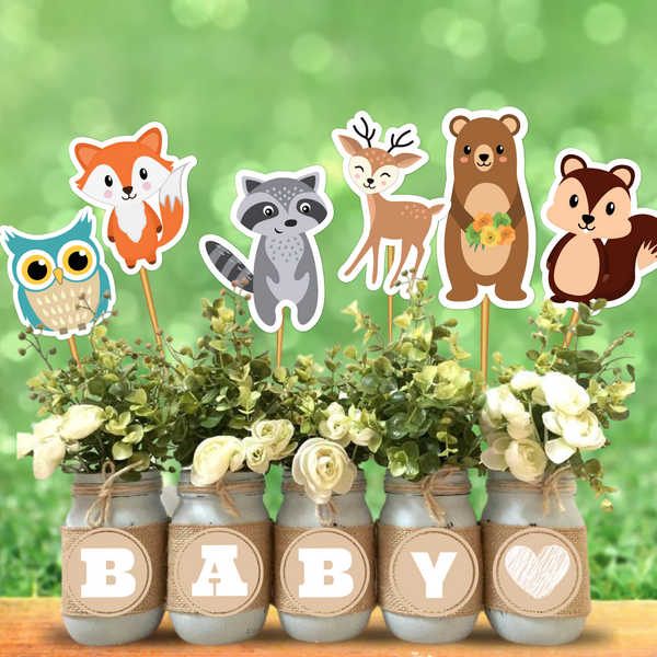 Woodland Baby Shower Decorations for Boy Kit - Woodland Balloon Arch with Baby Boxes and more