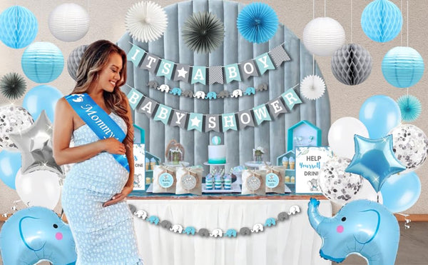 Baby Shower Decorations for Boy, Elephant Style