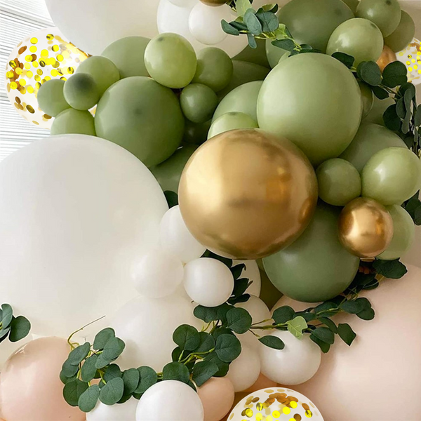 Sage Green Baby Shower Decorations, Gender Neutral Mint Balloons Garland and BABY Boxes, Welcome Baby Banner, Olive Green Baby Shower Decorations for Boy and Girl, Woodland Safari Jungle