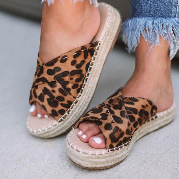 leopard espadrille sandal