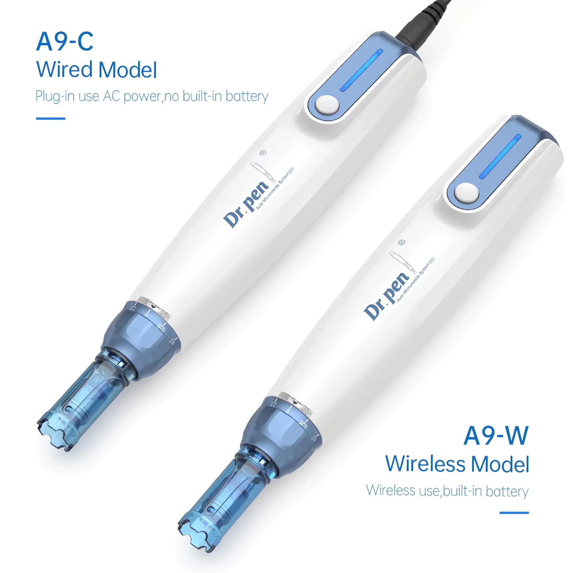 Dos estilos de modos inalámbricos y con cable Dr.pen a9