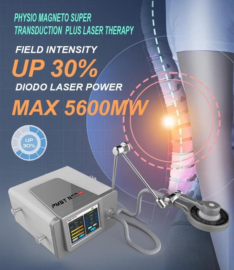 Magnetotherapy device with diode laser