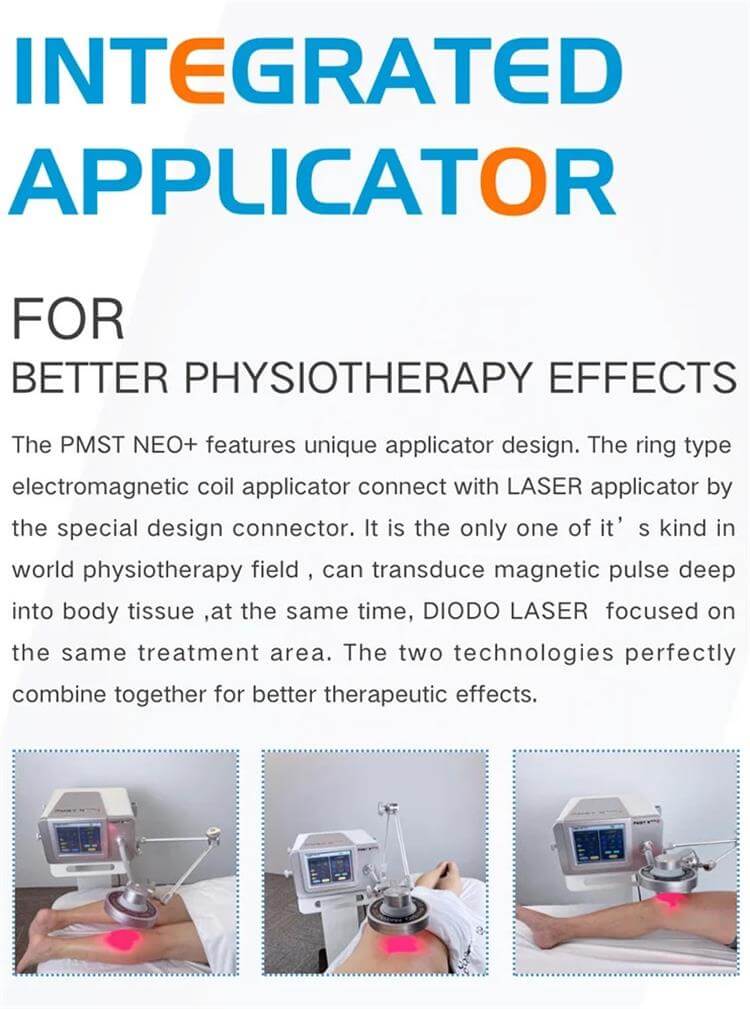 Magnetotherapy device laser applicator