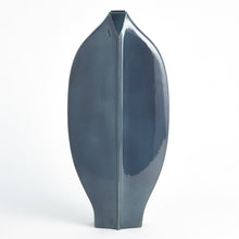 Load image into Gallery viewer, Tall Blue Center Ridge Vase
