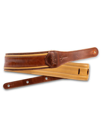 Taylor Wings Guitar Strap, Dark Brown Leather