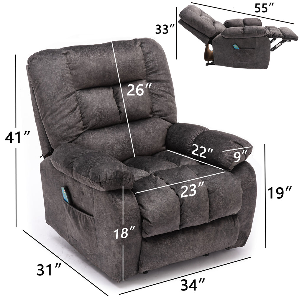 amoah manual recliner with massage