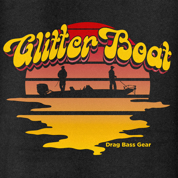 Drag Men's Glitter Boat Black 10oz Heavy Duty Hoodie