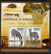 Djibouti 2013 Animals of Africa - Zebras perf sheetlet containing 2 values unmounted mint