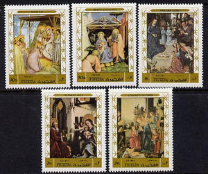 Fujeira 1970 Christmas Paintings perf set of 5 unmounted mint, Mi 577-81A