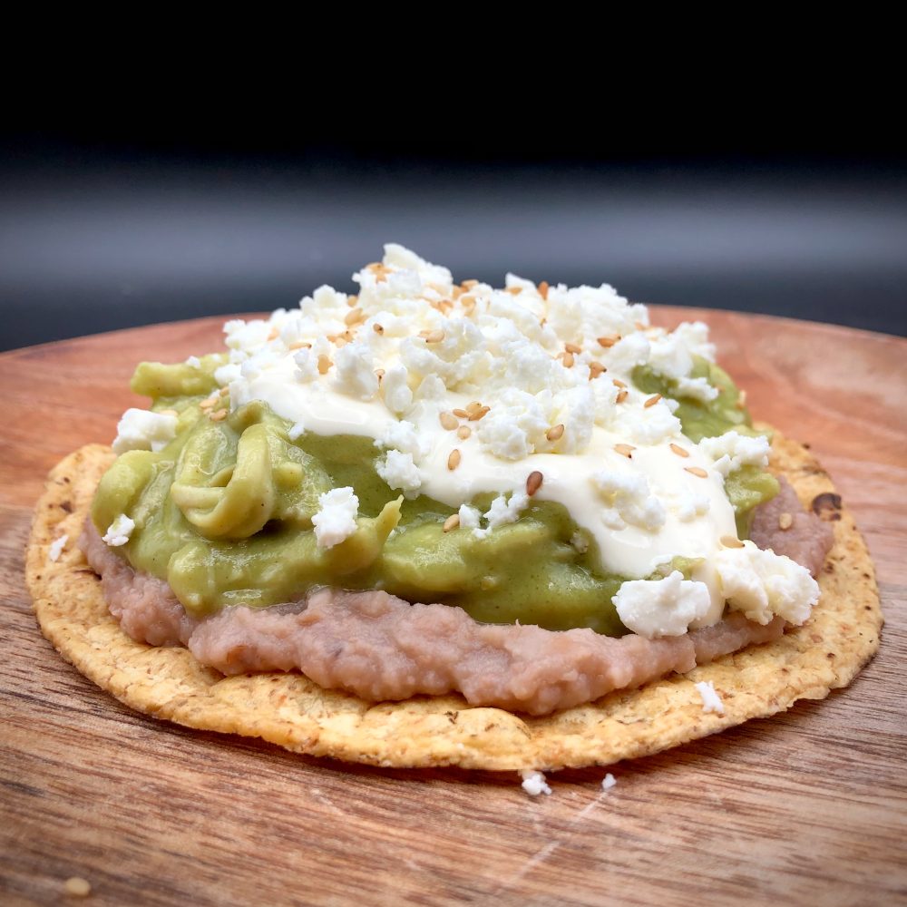 Receta de tostadas de mole verde