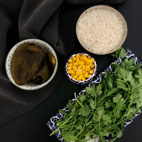 ingredientes para preparar arroz poblano