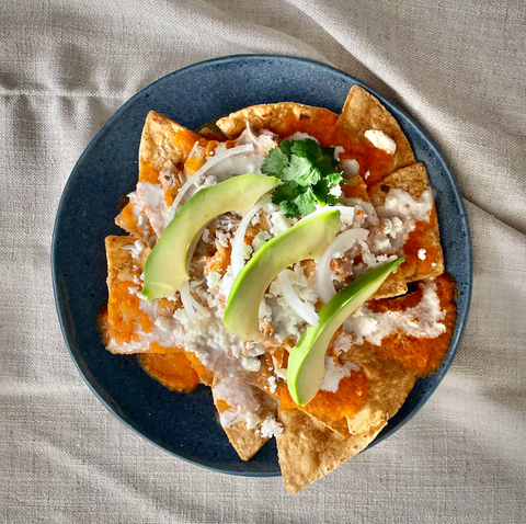 Receta de chilaquiles rojos con pollo