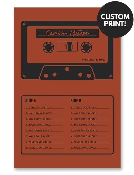 Personalised Cassette Case Stack Print / Poster Add Your 