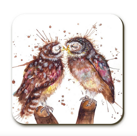Wraptious Katherine Williams Splatter Loved Up Owl Coaster Table Mat