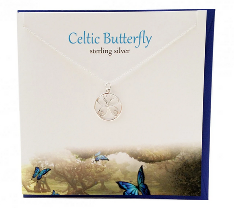 The Silver Studio Celtic Butterfly Necklace Pendant Card & Gift Set      £14.95