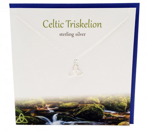 The Silver Studio Celtic Triskelion Knot Necklace Pendant Card & Gift Set      £14.95