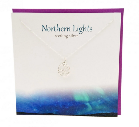 The Silver Studio Northern Lights Scene Necklace Pendant Card & Gift Set      £14.95