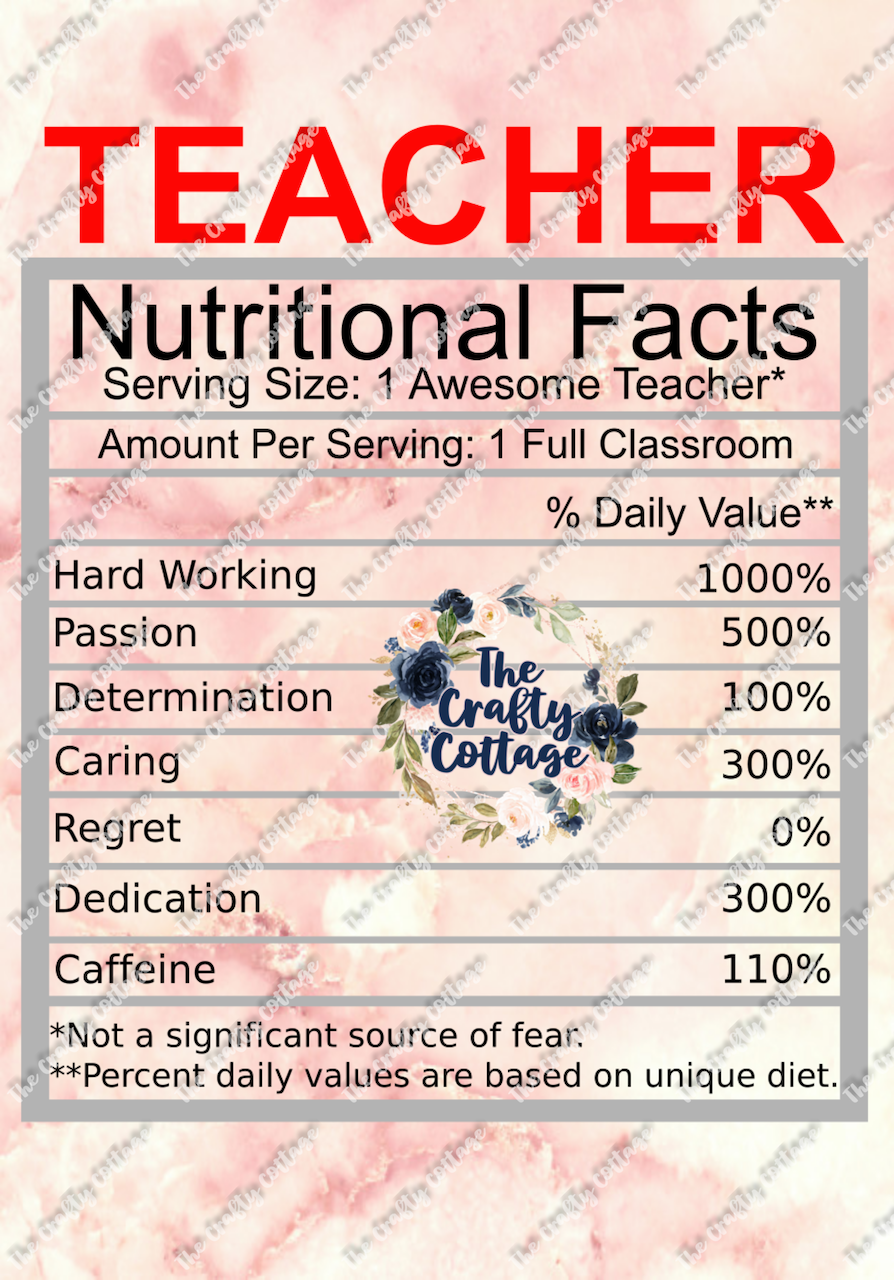 Download Teacher Nutritional Value Svg Teacher Nutritional Facts Svg Hard W The Crafty Cottage