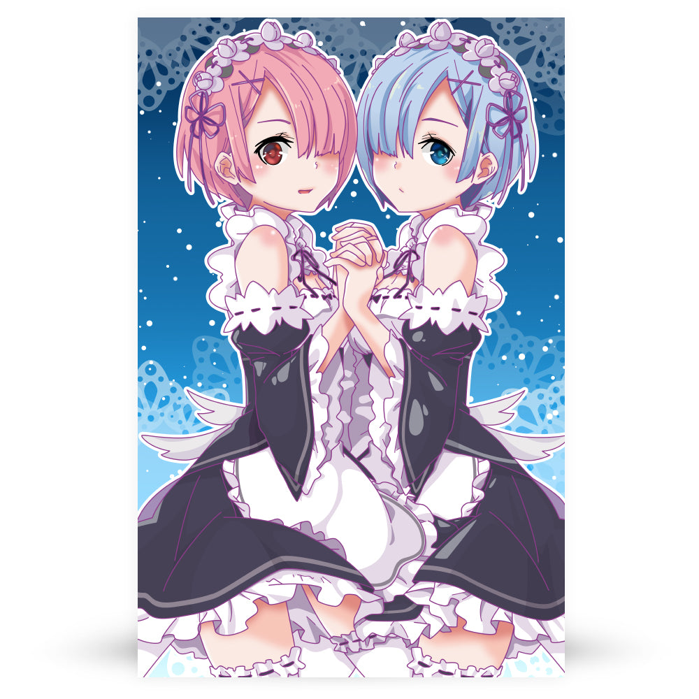 Rem And Ram Anime Poster Uwushop