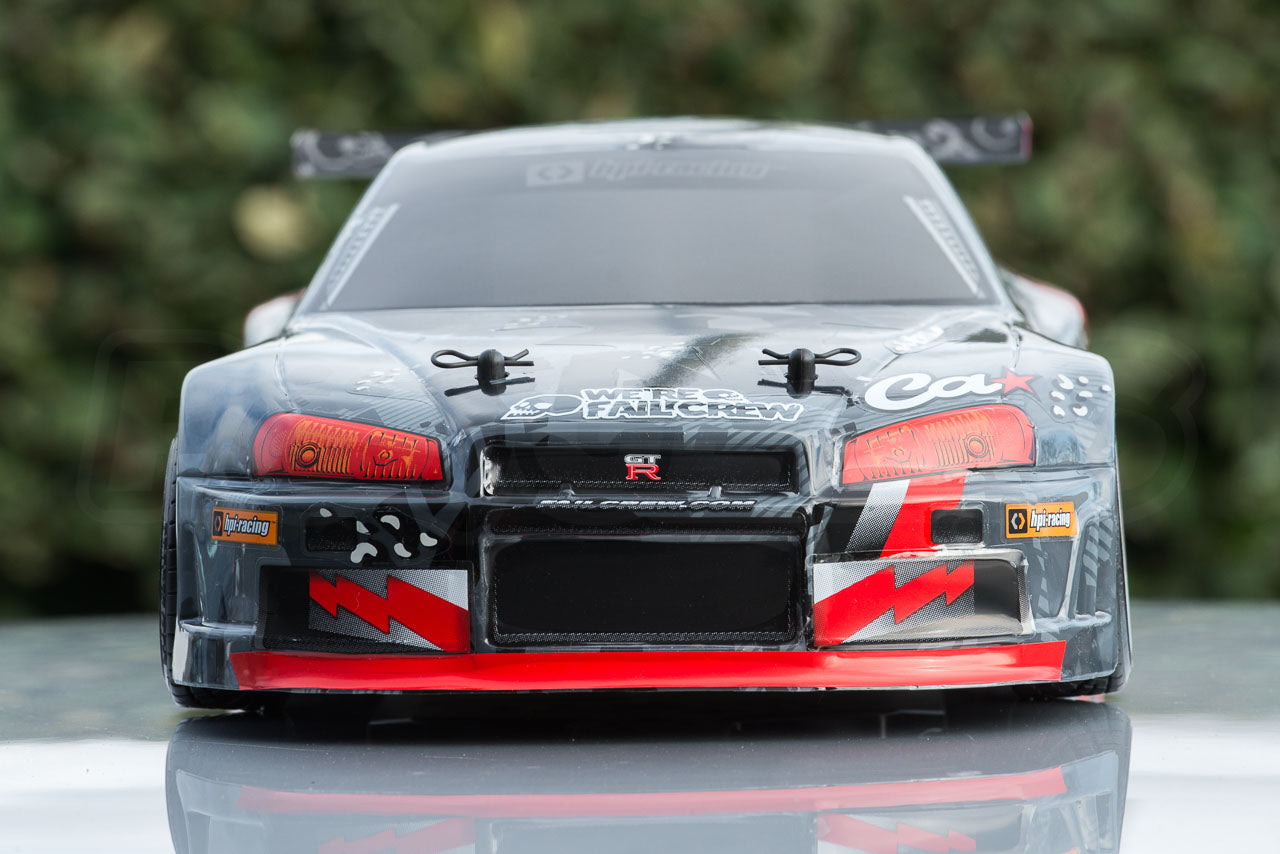 HPI Racing E10 Drift Nissan GT-R R34 Review outdoor body front