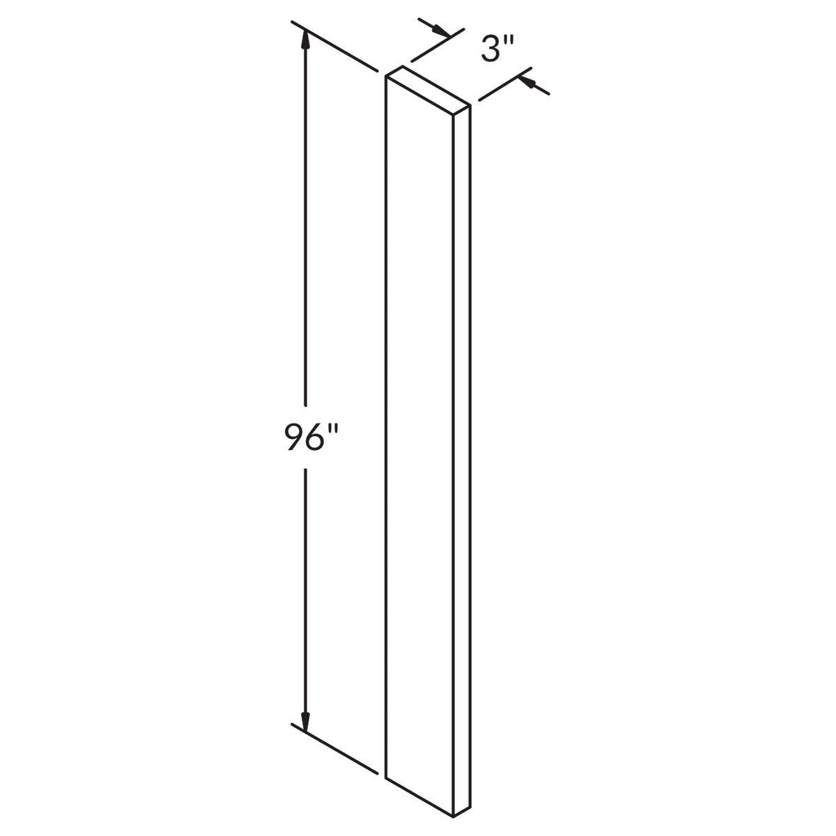Straight Filler F396 Milan Slate 3 in. width 96 in. height