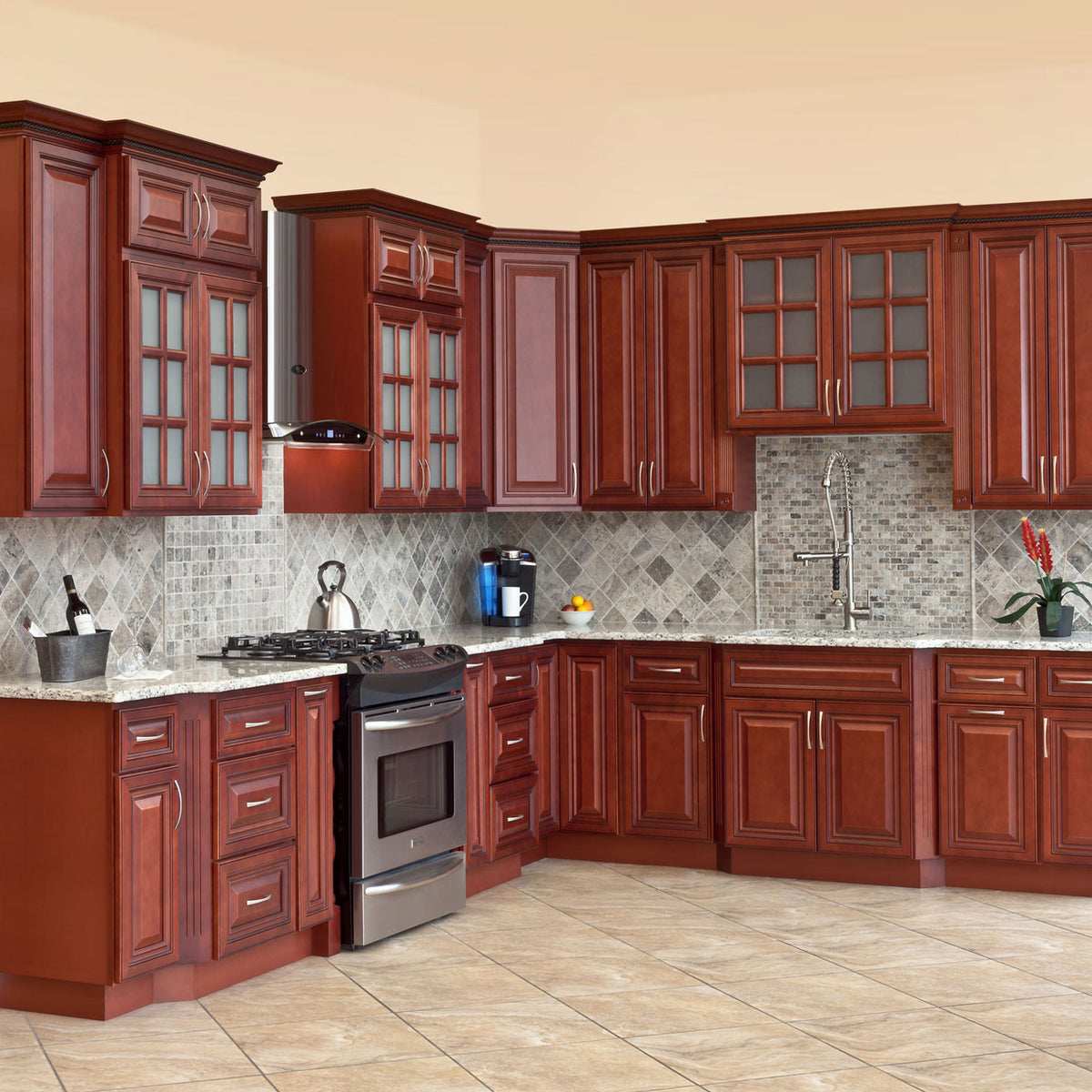 Wall Kitchen Cabinet W4830 Cherryville LessCare 48 in. width 30 in ...