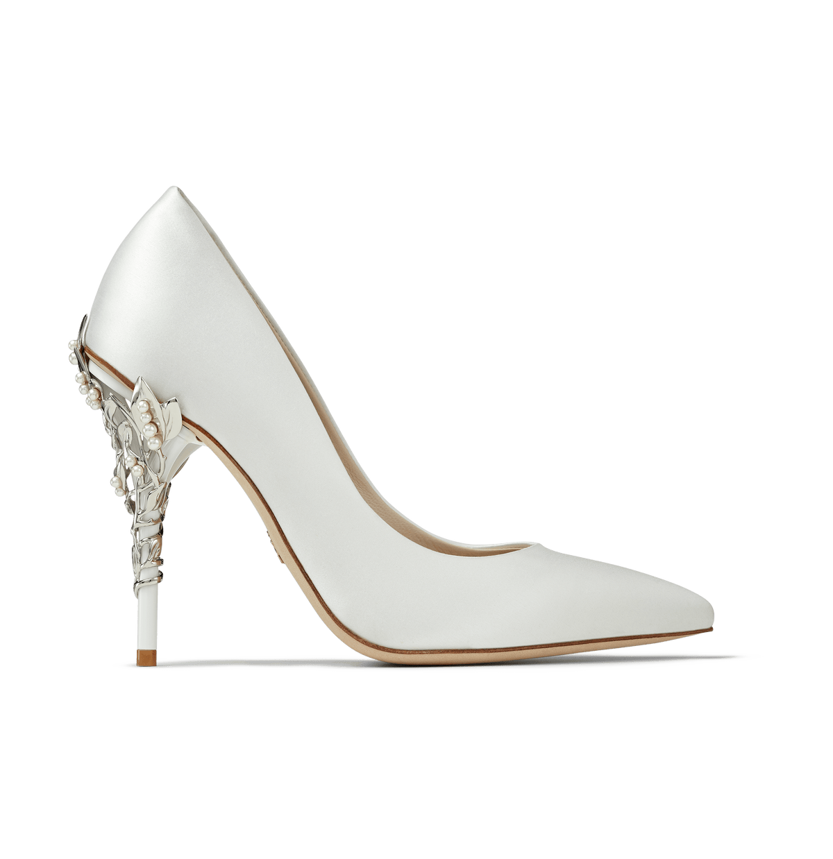 white satin heels