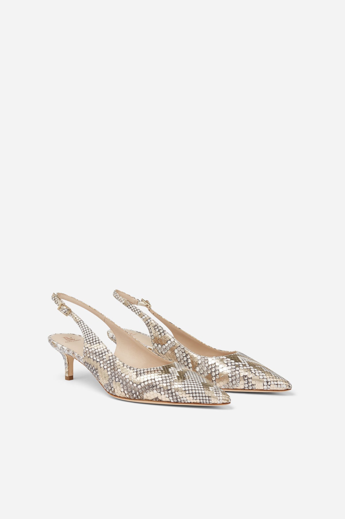 sling pumps gold