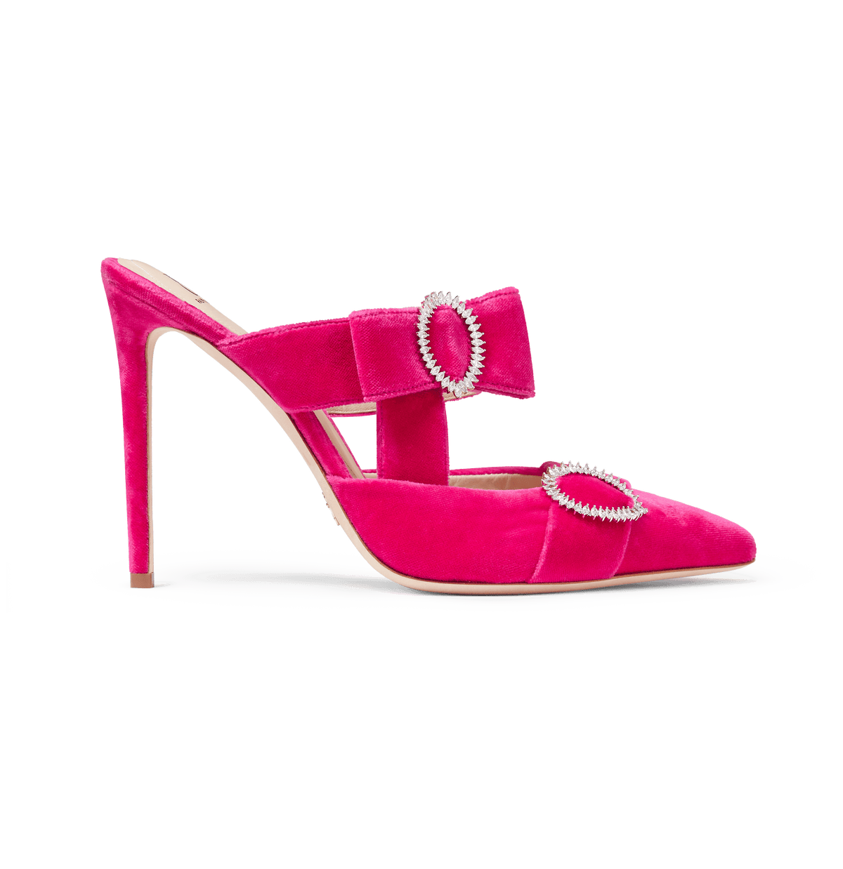 pink mules with bow