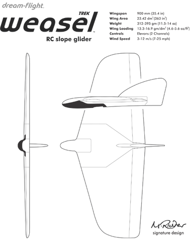 weasel rc glider