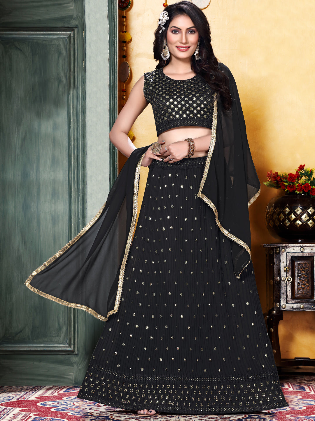 New Designer Lehenga Choli Design with 2 DUPATTA Set – Prititrendz