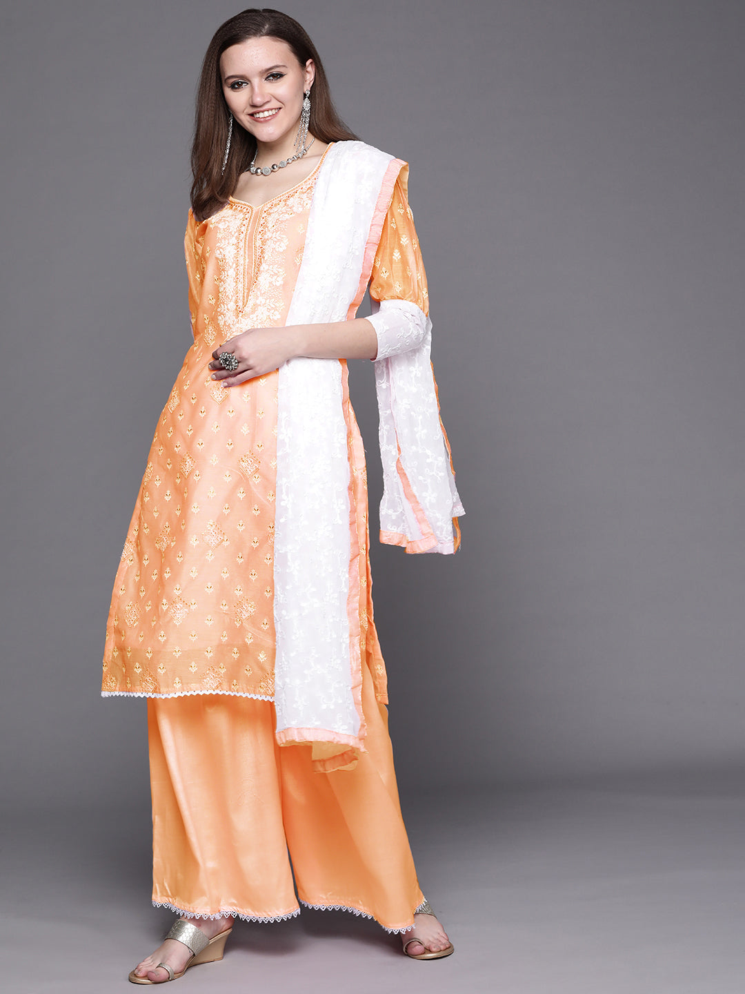 Buy Mahroon Chanderi Sharara Suit With Dupatta Festive Wear Online at Best  Price | Cbazaar