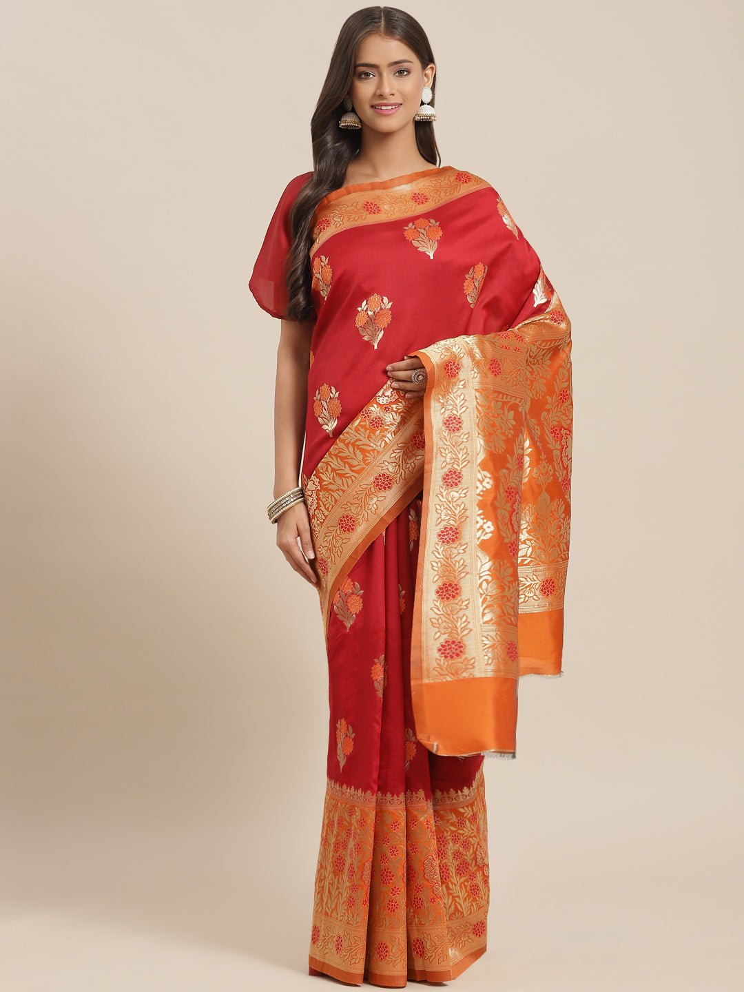 Buy Mesmerizing Pink Woven Paithani Silk Classic Saree - Zeel Clothing