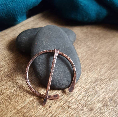 Copper Pennanular Brooch and Hand Woven Shawl — Celtic