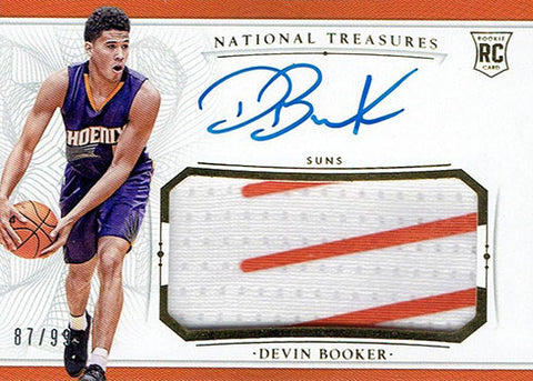 2015-16 Panini National Treasures Devin Booker RC Auto Patch #113 /99
