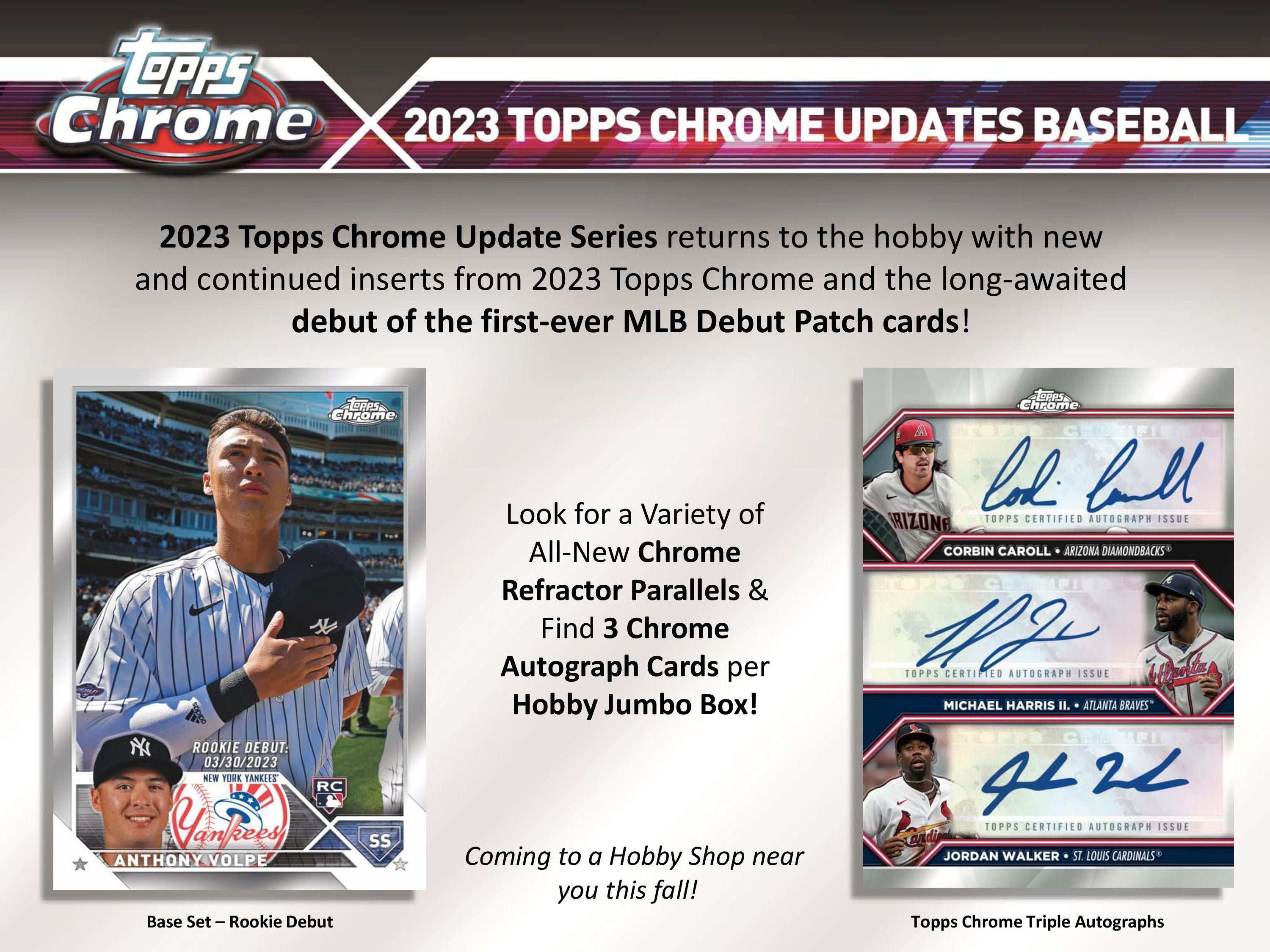 2023 Topps Chrome Update Series Baseball Factory Sealed Hobby Jumbo Box