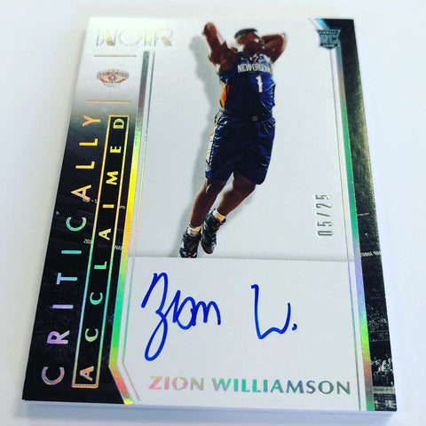 zion williamson rookie card noir