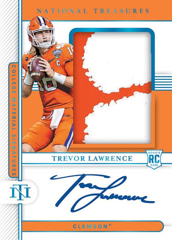 trevor lawrence collegiate material signatures national treasures panini