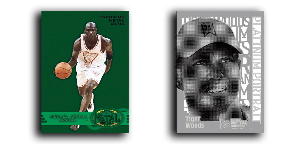 2021 SKYBOX METAL UNIVERSE CHAMPIONS Michael Jordan, Tiger Woods.