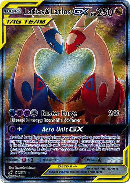 Latias Latios Gx 170181 Full Art Ultra Rare Alternate Art Team Up