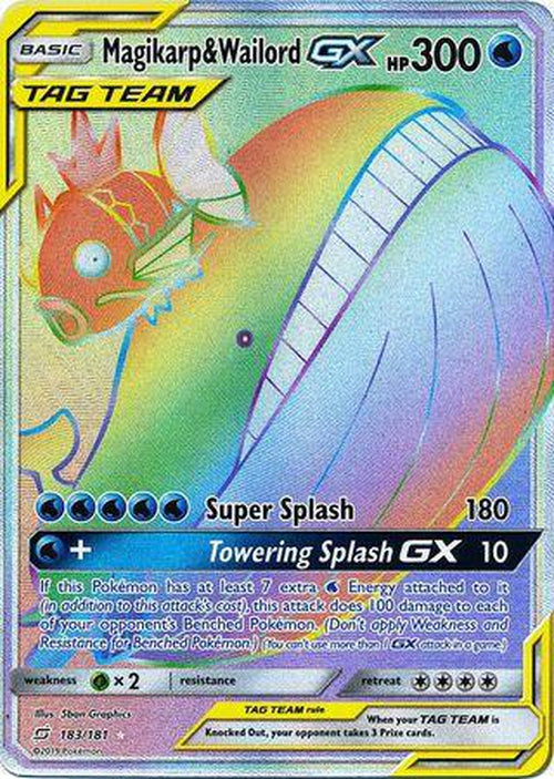 Magikarp Wailord Gx 183181 Hyper Rare Team Up