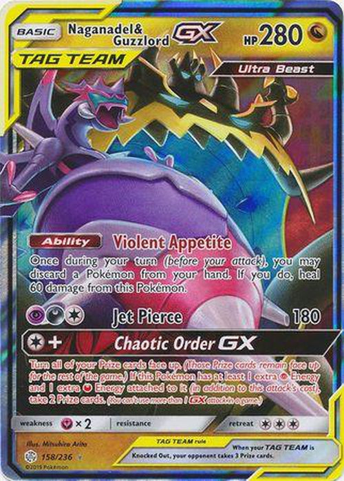 Reshiram & Zekrom GX TAG TEAM Ultra Rare 157/236 Pokemon SM Cosmic Eclipse  NM