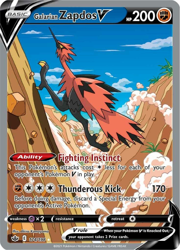 ALTERNATE ART Galarian Zapdos V - 174/198 - Full Art Ultra Rare Chilli