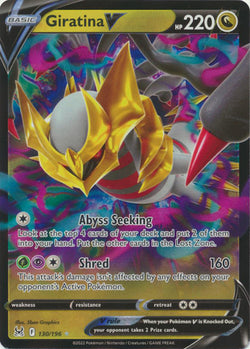 Pokemon Giratina V Foil Full Art Lost Origins 130/196 Pokemon Card